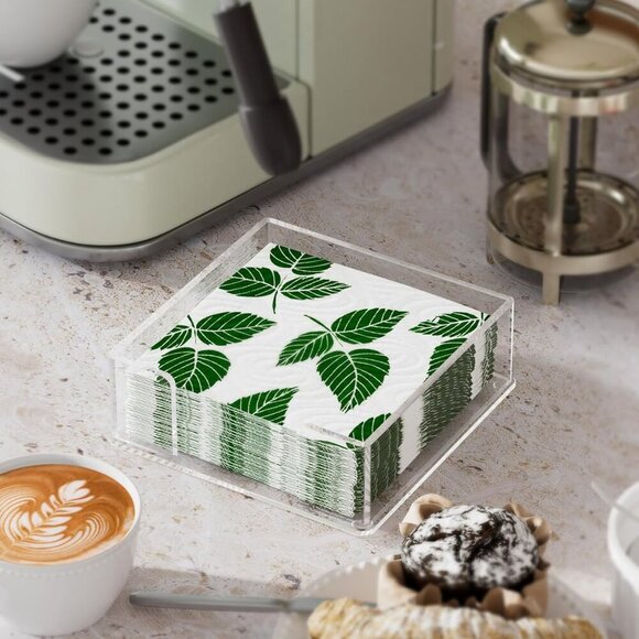 Acrylic Cocktail Napkin Holder for Table, Clear Guest Towel Holder, Beverage Buf - Picture 2 of 9